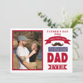 Beste vader op vaderdag BBQ Foto Lijst Mustache Kaart (Staand voorkant)