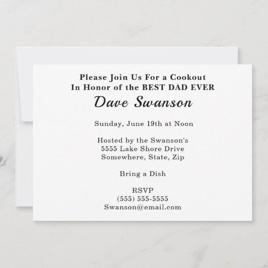 Beste vader op vaderdag BBQ Foto Lijst Mustache Kaart (Achterkant)