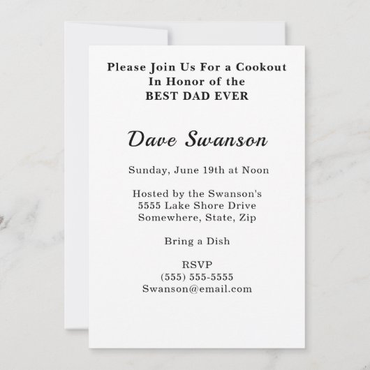 Beste vader op vaderdag Mustache BBQ Kaart (Achterkant)