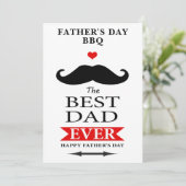 Beste vader op vaderdag Mustache Luncheon BBQ Kaart (Staand voorkant)