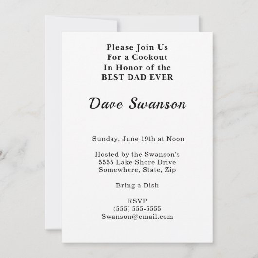 Beste vader op vaderdag Mustache Luncheon BBQ Kaart (Achterkant)