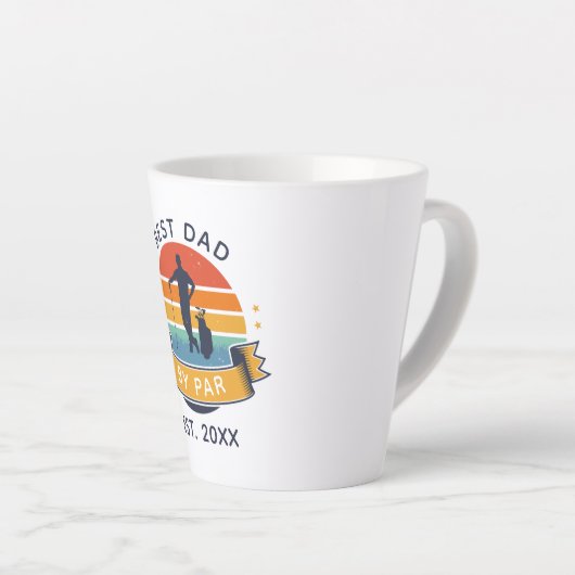 Beste vader op vaderdag Retro Golfing Latte Mok (Rechterhoek)