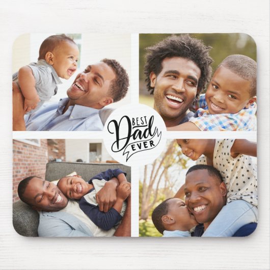 Beste vader op vier foto-Muismat Muismat (Voorkant)