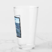 Beste vader op Zee en landblauwe Atlantische Oceaa Glas (Links)