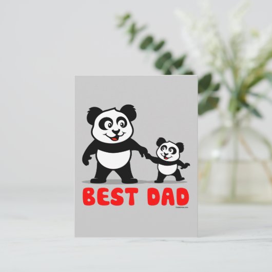 Beste vader Panda Briefkaart (Staand voorkant)