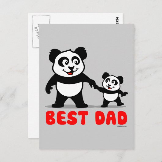 Beste vader Panda Briefkaart (Voorkant / Achterkant)