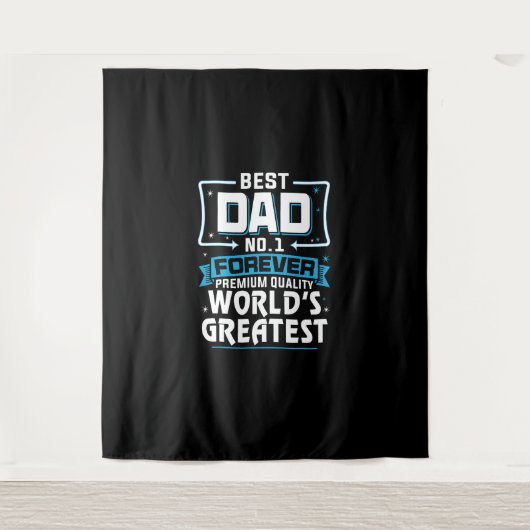 Beste vader papa allerbeste ter wereld No.1 Wandkleed (Voorkant)