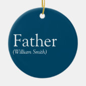 Beste vader, papa, allerbeste vader Definitie Blau Keramisch Ornament (Voorkant)