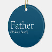 Beste vader, papa, allerbeste vader Definitie Blau Keramisch Ornament (Links)