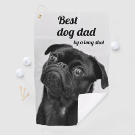 Beste vader papa bij lange na Pug foto Uw eigen go Golfhanddoek