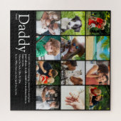 Beste vader papa Definition 12 Foto zwart Legpuzzel (Horizontaal)