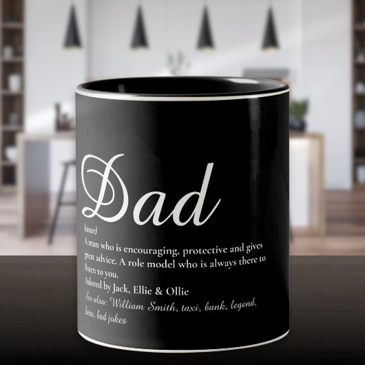 Beste Vader Papa Ever Definitie Script Tweekleurige Koffiemok