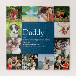 Beste Vader, Papa, Vader Definitie 12 Foto Blauw Legpuzzel
