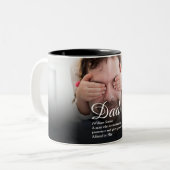 Beste Vader, Papa, Vader Definitie Script Foto Tweekleurige Koffiemok (Voorkant links)