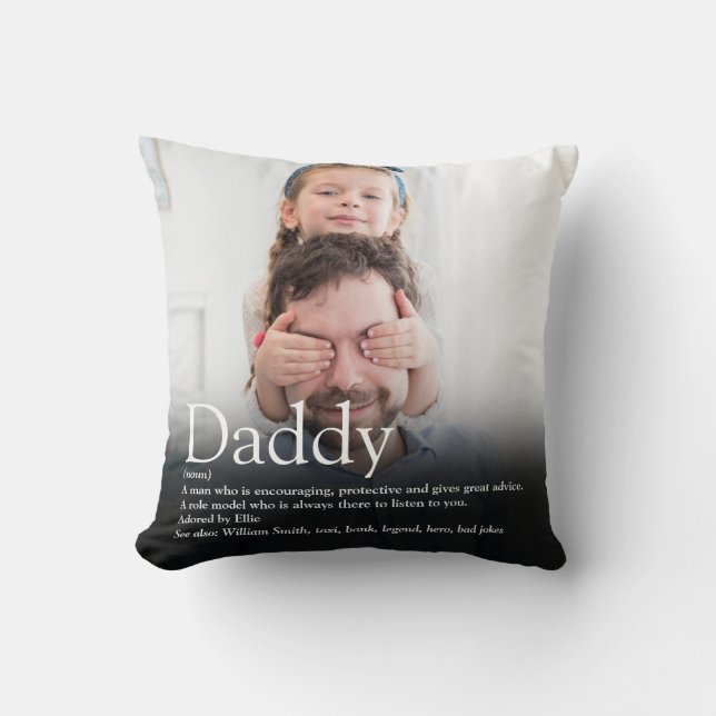 Beste Vader, Papa, Vader Ooit Definitie Foto Kussen (Voorkant)