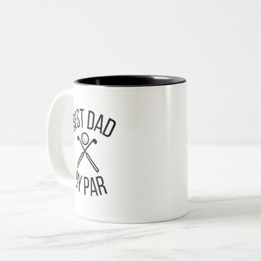 Beste vader per para tweekleurige koffiemok (Voorkant links)