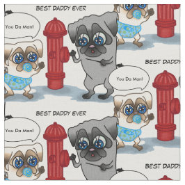 Beste vader Pug Vader en Pug Baby aanpasbaar Stof
