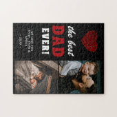 Beste Vader Rode Hart Vaderdag 2 Foto Legpuzzel (Horizontaal)