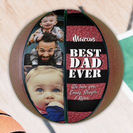 Beste vader rode leren print 2 foto Vaderdag Basketbal