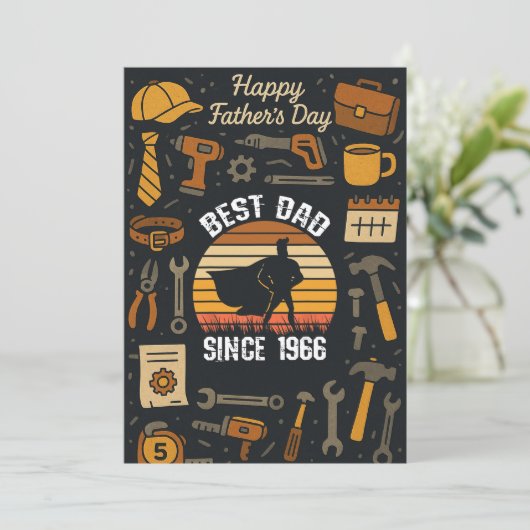  beste vader sinds 1966 cadeaus voor vaders kaart (Staand voorkant)