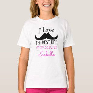 Beste vader snor vaderdag aangepaste roze tekst me t-shirt