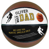 Beste Vader Speler Silhouette Vader Keepsake Basketbal (Voorkant)