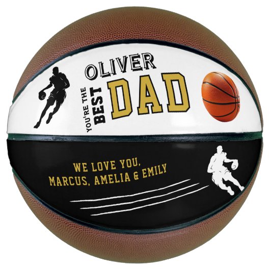 Beste Vader Speler Silhouette Vader Keepsake Basketbal (Voorkant)