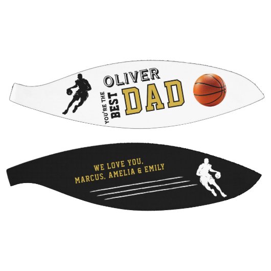 Beste Vader Speler Silhouette Vader Keepsake Basketbal (Panelen)