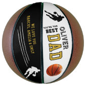 Beste Vader Speler Silhouette Vader Keepsake Basketbal (Verticaal)
