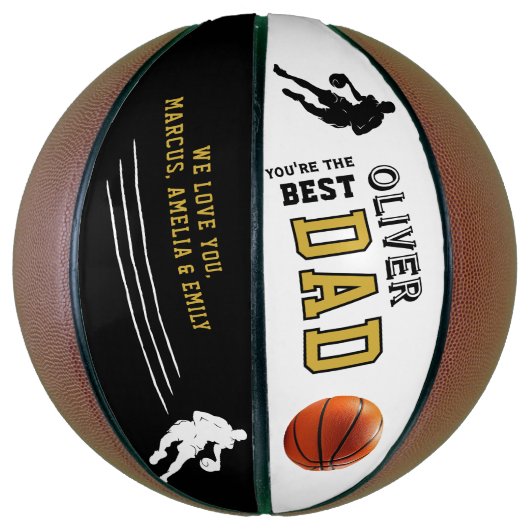 Beste Vader Speler Silhouette Vader Keepsake Basketbal (Verticaal)