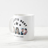 Beste vader Star 3 fotocollage van moderne wereld Koffiemok (Voorkant links)