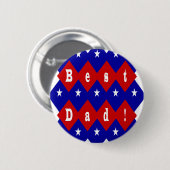 Beste vader Stars en Diamonds Ronde Button 5,7 Cm (Voorkant /achterkant)
