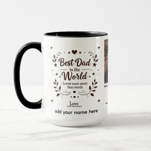 Beste vader ter wereld - 15 oz Combo gepersonalise Mok (Links)