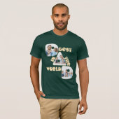 BESTE VADER TER WERELD, 3 foto collage licht perzi T-shirt (Voorkant volledig)