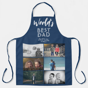 Beste Vader Ter Wereld Aangepaste 6 Foto Collage Schort