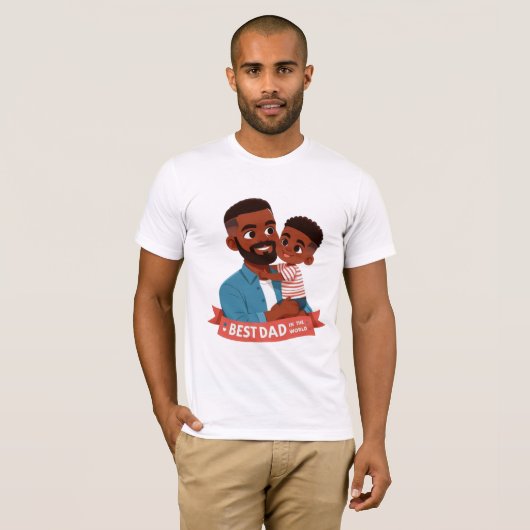 Beste vader ter wereld - Afro-Amerikaanse familie T-shirt (Voorkant volledig)