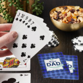 Beste vader ter wereld Blue Tartan Crown Pokerkaarten (Insitu)
