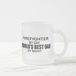 Beste vader ter wereld - brandweerman matglas koffiemok
