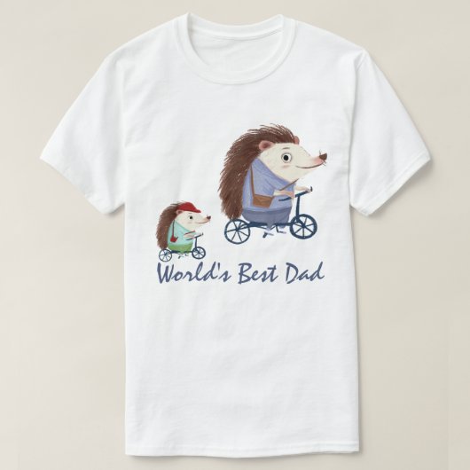 Beste vader ter wereld - Egel en Baby T-Shirt (Design voorkant)