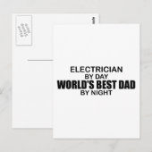 Beste vader ter wereld - elektricien briefkaart (Voorkant / Achterkant)
