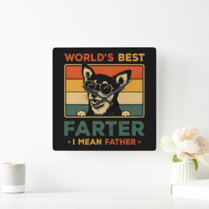 Beste vader ter wereld Ik bedoel vader grappige va Vierkante Klok