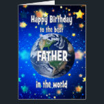 Beste vader ter wereld jarig<br><div class="desc">Vier je vader met een kosmische twist! Deze kaart toont een adembenemend uitzicht van de aarde vanuit de ruimte, met de oprechte boodschap: "Happy Birthday to the best father in the world." Een perfecte manier om te shows hoeveel hij voor je betekent - ongeacht de afstand, hij is altijd je...</div>