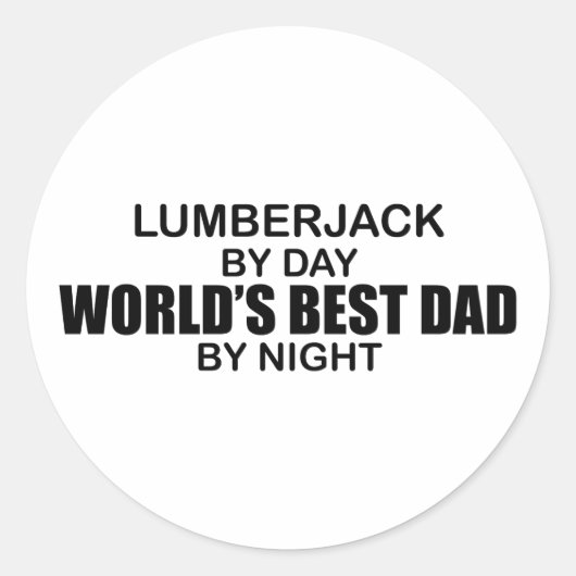 Beste vader ter wereld - Lumberjack Ronde Sticker (Voorkant)