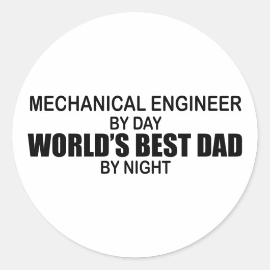 Beste vader ter wereld - Mechanische ingenieur Ronde Sticker (Voorkant)