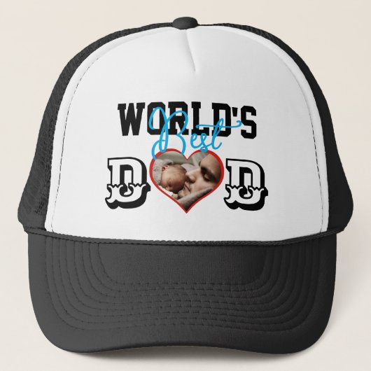 Beste vader ter wereld met foto Trucker Hat Trucker Pet (Voorkant)