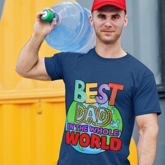 Beste vader ter wereld Multicolor Earth Mannen T-shirt