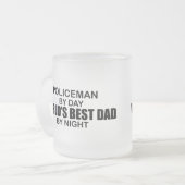 Beste vader ter wereld - politieman matglas koffiemok (Voorkant links)