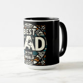 Beste Vader Ter Wereld - Retro Geometrisch Mok (Voorkant rechts)