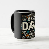 Beste Vader Ter Wereld - Retro Geometrisch Mok (Voorkant links)
