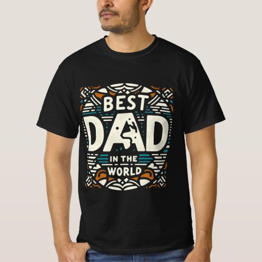 Beste Vader Ter Wereld - Retro Geometrisch T-shirt (Voorkant)
